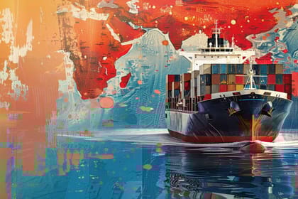 LARGE CONTAINER SHIP WALLART 24in X 16in WITH BLACK FRAME