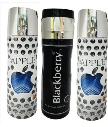 St Louis 2 BAPPLE , 1 BLACKBERRY DEODORANT , 200ML EACH (PACK OF 3) Body Spray - For Men & Women