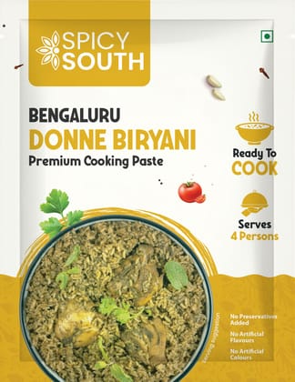 Spicy South Bengaluru Donne Biryani Paste 300g | Makes 2KGS Biryani | Serves 4 | Cook in 25 Mins | Ready to Cook Authentic Namma Donne Biryani Paste | Zero Added Preservatives & Flavours | 100% Veg | You Will Love the Taste For Sure