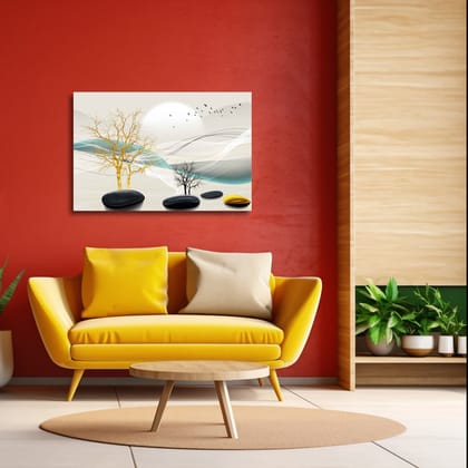 PORTRAIT CONTEMPORARY WALLART 24in X 16in WITH BLACK FRAME