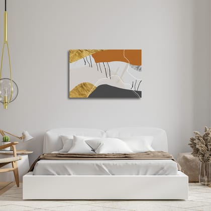 MID-CENTURAY MODERN WALLART 24in X 16in WITH BLACK FRAME