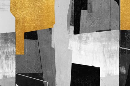 MODERN CONTEMPORARY GEOMETRIC PRINT 24in X 16in WITH BLACK FRAME