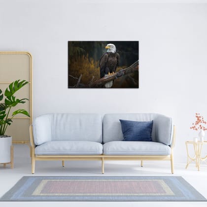 EAGLE ON A BRANCH WALLART 24in  x 16inWITH BLACK FRAME
