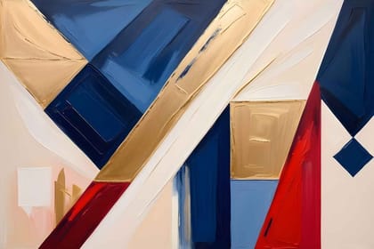 BRUTALIST PAINTINGS 24in X 16in WITH BLACK FRAME