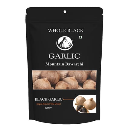 Mountain Bawarchi Black Garlic Whole | Garlic Non-Pungent Great Taste Highly Nutritious | No Added Preservative (100g)