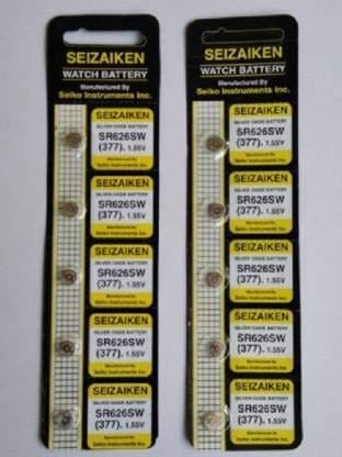 Seizaiken SR626SW (377) Silver Oxide Watch Battery (Pack of 10)