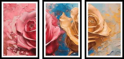 SET OF 3 TRIPTYCH WALL ART 48in X 24in WITH BLACK FRAME SET OF 3 TRIPTYCH WALL ART 48in X 24in WITH BLACK FRAME