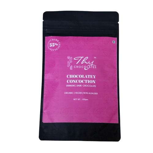 Thy Chocolatey Concoction Organic Vegan Non-Alkalized Drinking Dark Chocolate - 55% Dark - 100g