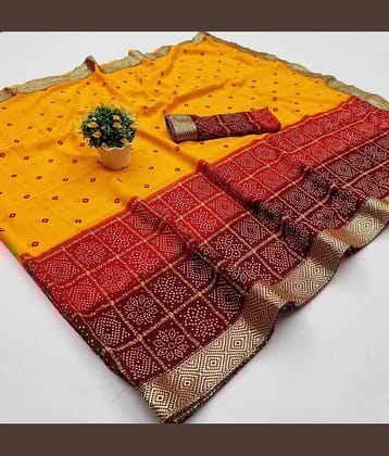Kanooda Prints Georgette Printed Saree With Unstitched Blouse Piece ( Maroon )