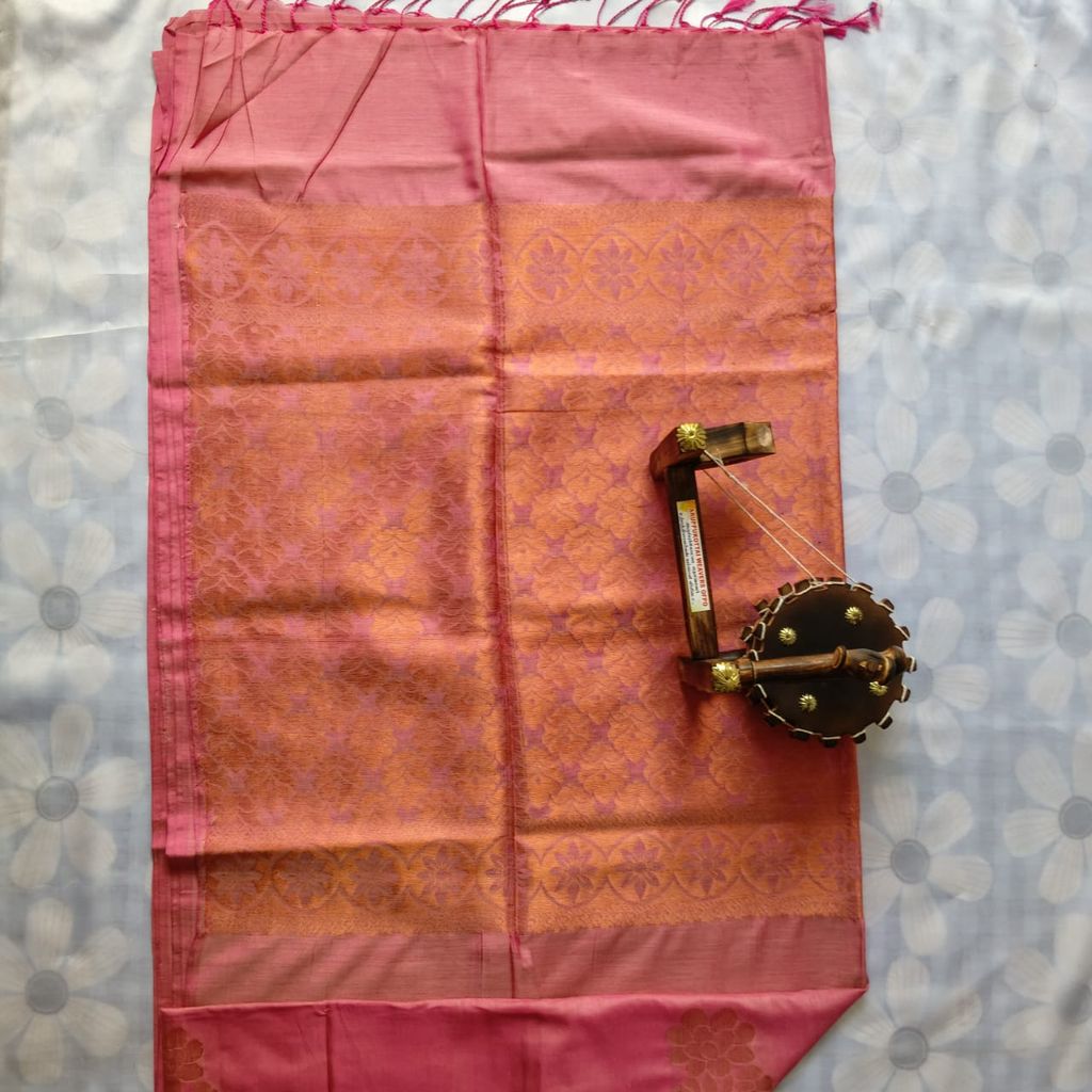 Khadi Cotton Saree With Blouse
