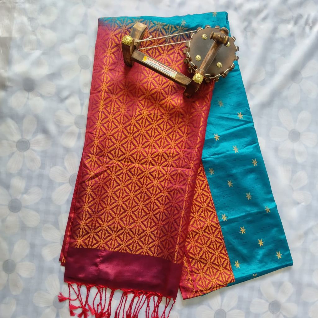 Khadi Cotton Saree With Blouse