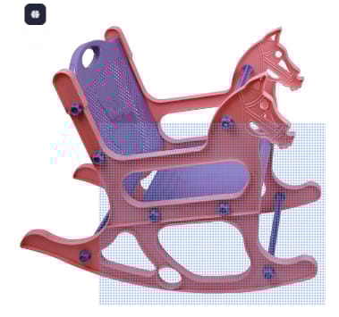 Baby Rocking Chair (B Pink with Purple) - 6 Months to 3 Years - Upto 20 kgs