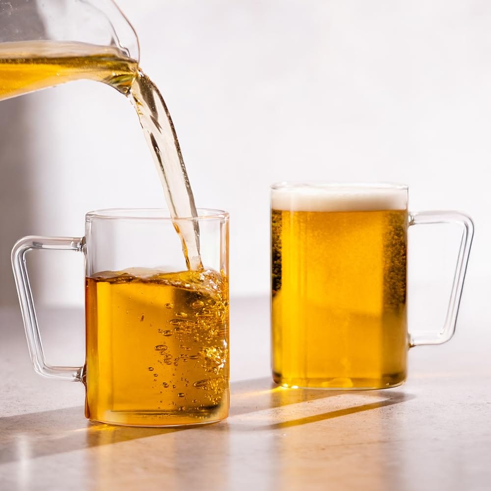 Borosil Classic Grande XL Mug/Beer Krüg 500 ml Set of 2 Made of Borosilicate Glass
