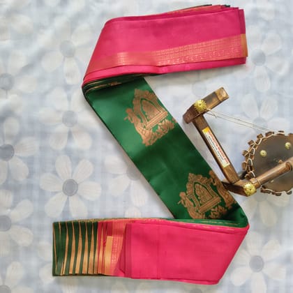 Kubera Silk Cottton Saree&nbsp;with Blouse  - Green colour