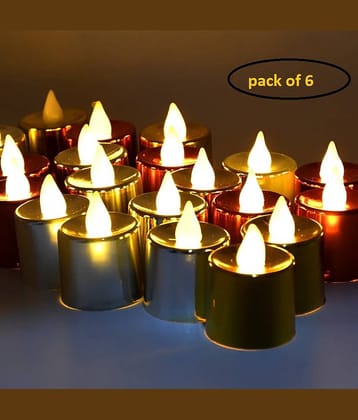 purple dust - LED Candle Battery Opearted Multi ( Pack of 6 )