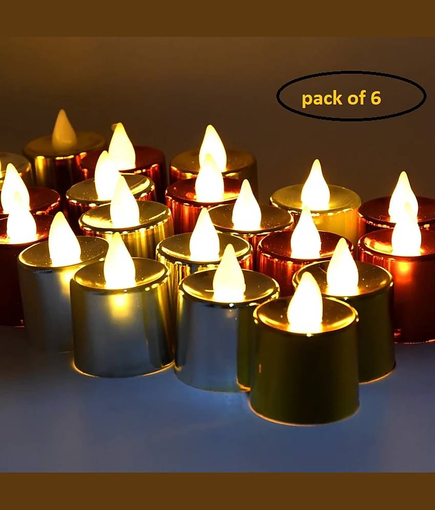purple dust - LED Candle Battery Opearted Multi ( Pack of 6 )