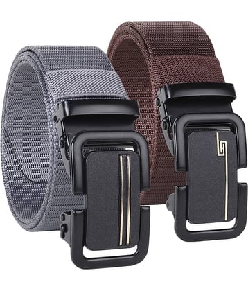 SILKSHOPPING - Multicolor Nylon Men's Casual Belt ( Pack of 2 )