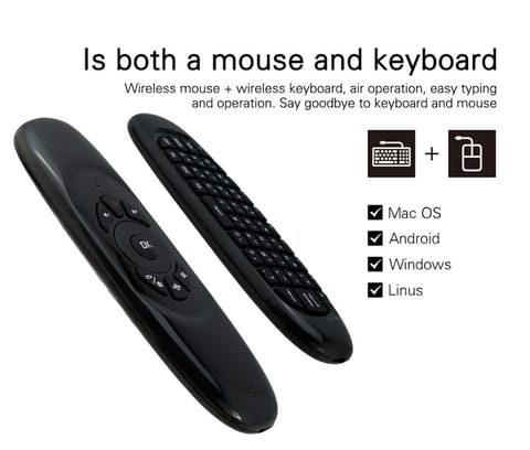 Remote Control Pc Mouse 2.4GHz Wireless Air Mouse Remote with Keyboard – Plug & Play USB ...