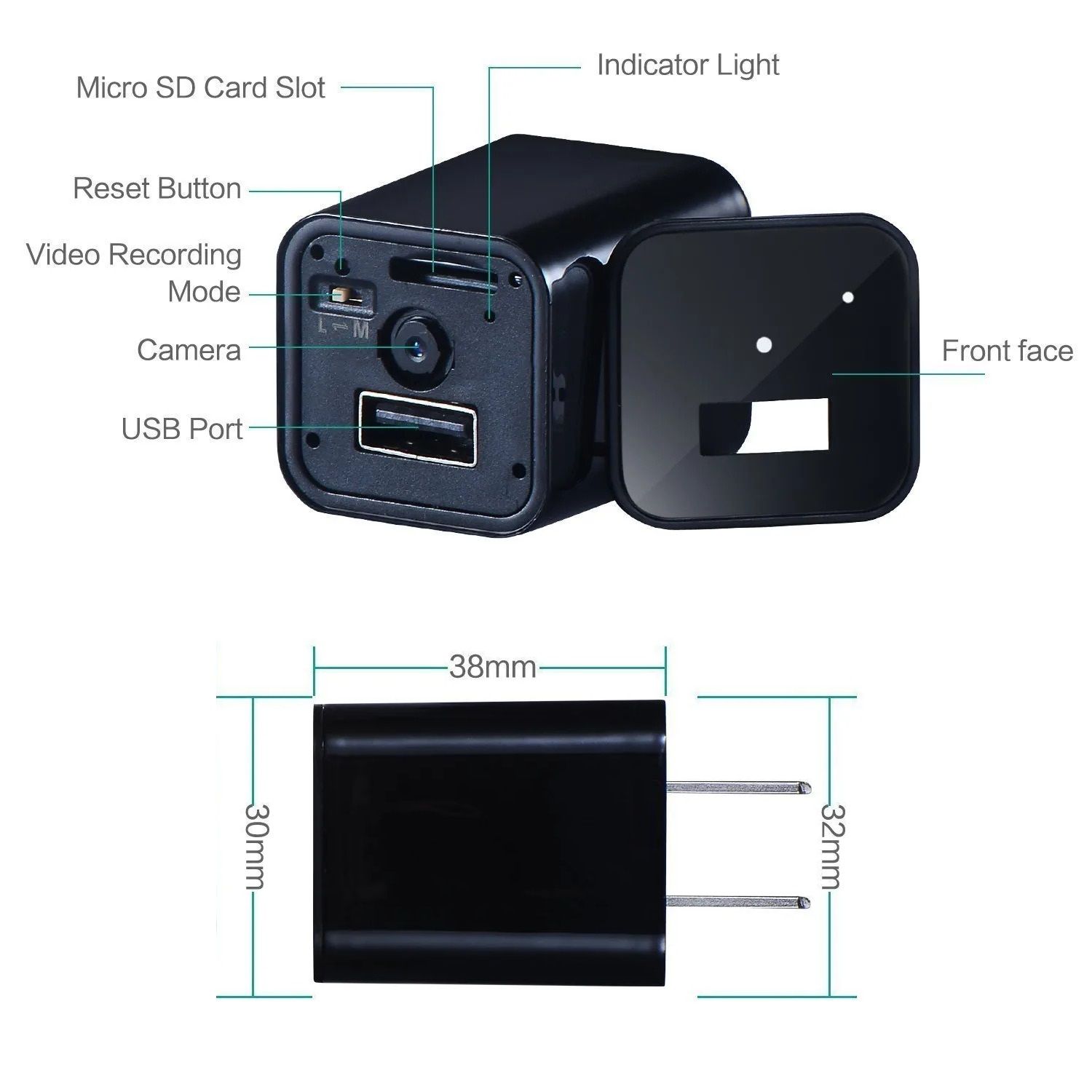 Full HD USB Charger Camera Plug And Play
