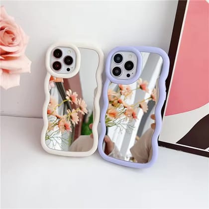 Macaron Makeup Mirror Wavy Rubber Bumper iPhone Case-iPhone 15 / Purple