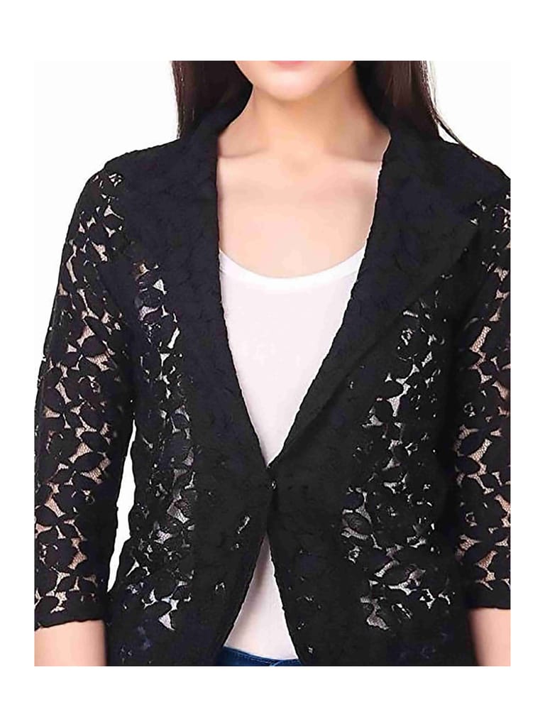 MH Coat Style Shrugs Formal Wear Cotton Net Shrug For Women & Girls Both.