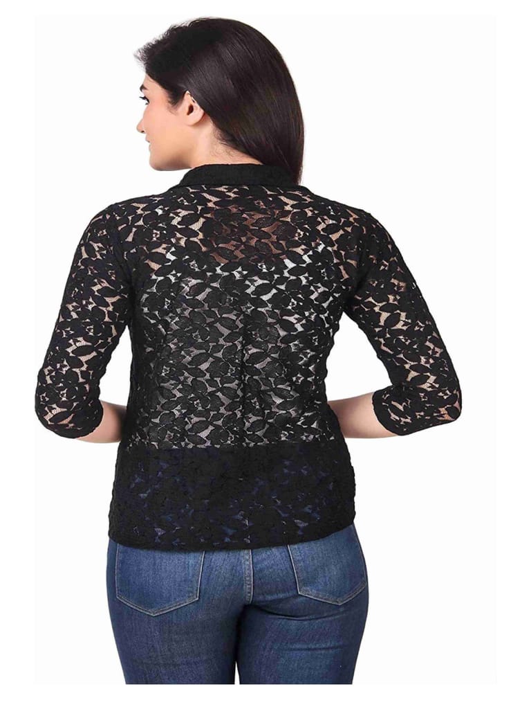 MH Coat Style Shrugs Formal Wear Cotton Net Shrug For Women & Girls Both.