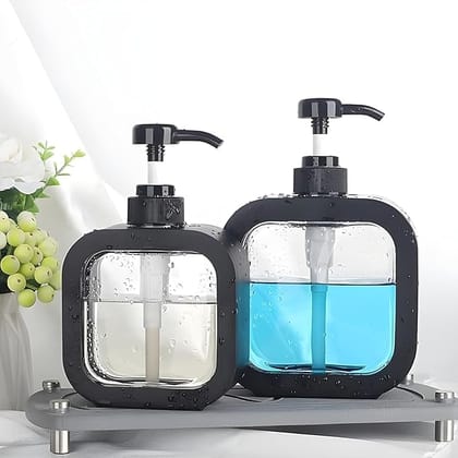 1 pcs Multipurpose Liquid Soap Refillable Plastic Dispenser Hand Wash, Dish Wash, Shampoo, Conditioner, Shower Gel Lotion for Bathroom and Kitchen 300ml (Pack of 1) (Black)