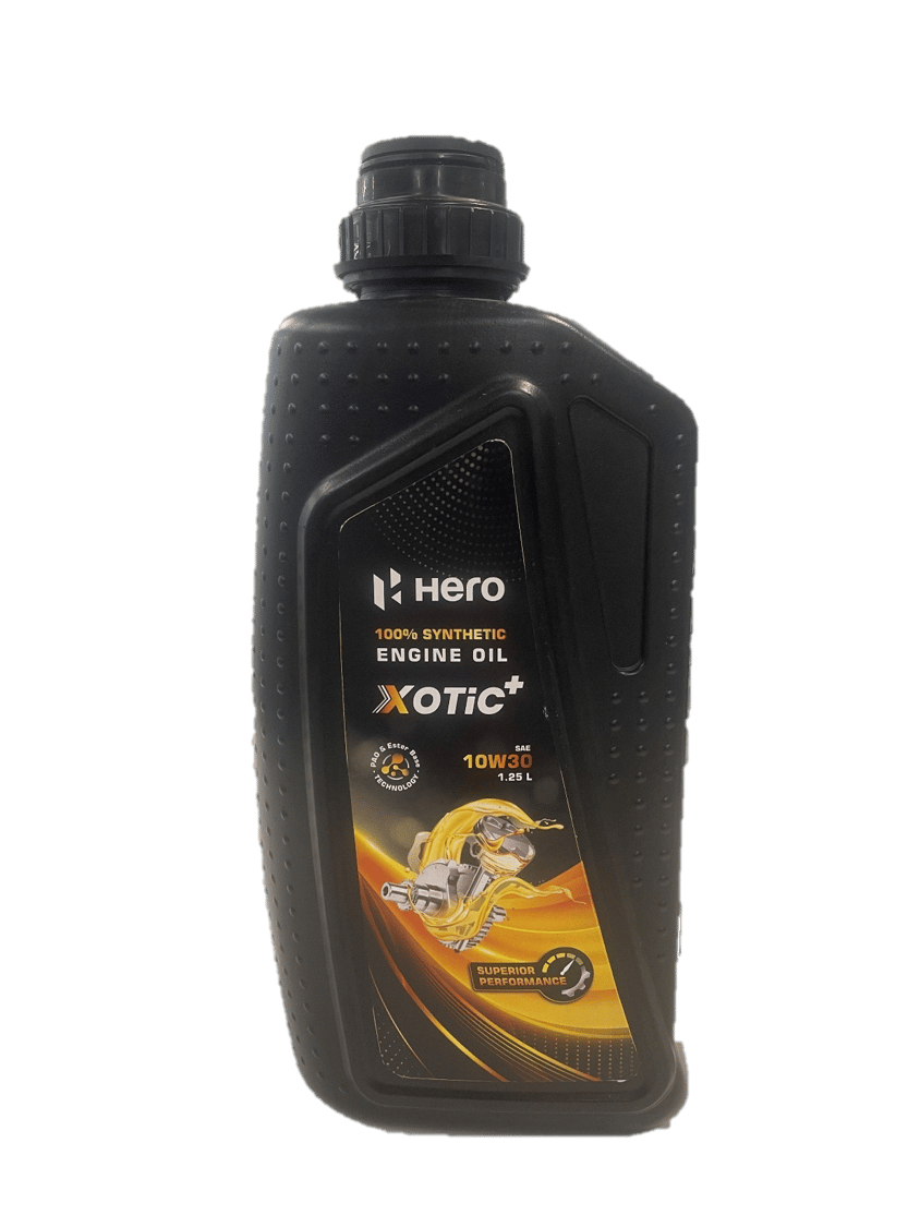 Hero Genuine XOTIC PLUS 10W-30 Synthetic Engine Oil for bikes | API SL and JASO MA2 Certified | Advanced fuel saving technology| Specially formulated for Hero motorcycles (1250 ml) - SPDMCYL12SS