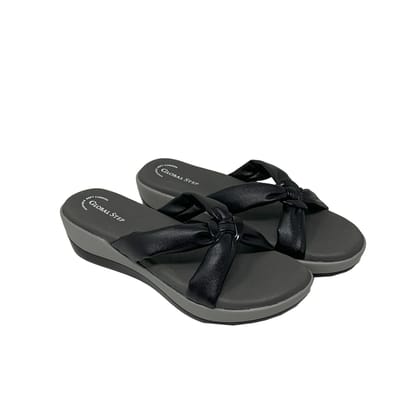 UrbanEase Wedge Sandals-Black / 36