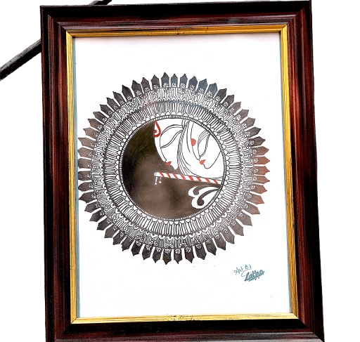 Exquisite Handcrafted Durga Maa Mandala Art