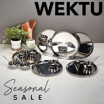 Wektu Rajbhog Set Of 18 PC/6Plates/6Bowls/6Spoons/Premium Quality Wektu Rajbhog Set Of 18 PC/6Plates/6Bowls/6Spoons/Premium Quality