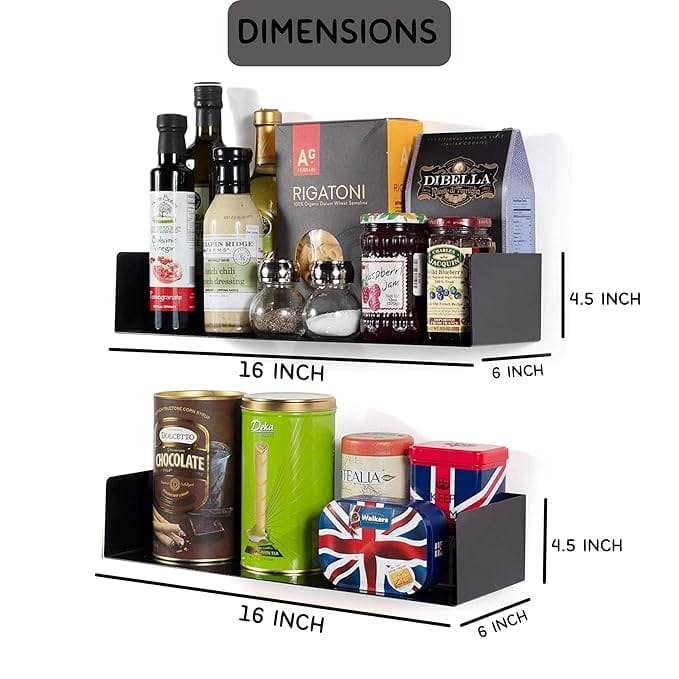 Wood Pre-Laminated Book Shelf Multipurpose Home Decor Storage Shelf Showcase Organizer for Living | Multi Function Kitchen Pantry Organization and Storage (Black)