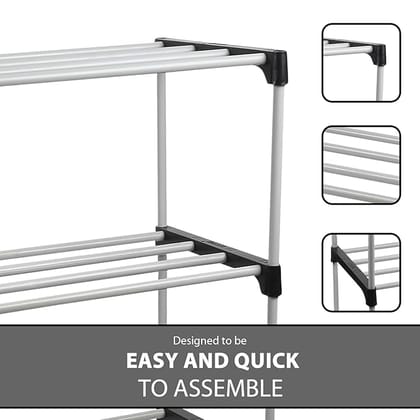 3 Layer Adjustable Bookshelf for Home Library, Book Stand | Book Rack | Stand Shelf 3 Layer Plastic Rack (Black)