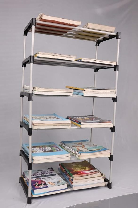 Children Book Rack 6 Layer Bookshelf for Home Library Stand | Book Shelves 6 Layer PVC Home Library | Book Stand Books Rack for Study Room