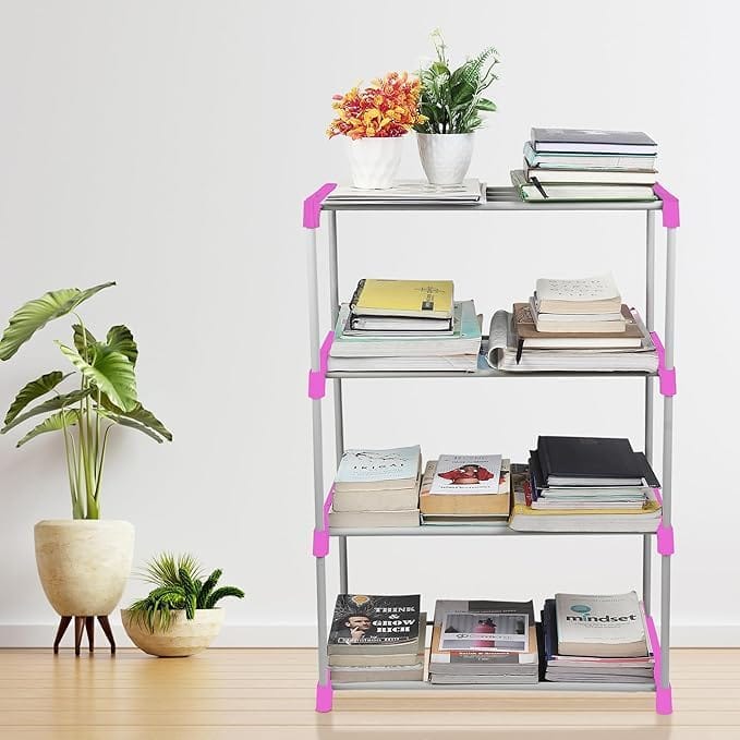 Children Book Rack 4 Layer Bookshelf for Home Library | Books Stand Book Shelves | 4 Layer PVC Rack Home Library | Books Rack for Study Room Bookshelf
