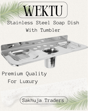 Wektu Stainless Steel Tumbler/Soap Dish Holder/Brush Holder/1PC Wektu Stainless Steel Tumbler/Soap Dish Holder/Brush Holder/1PC