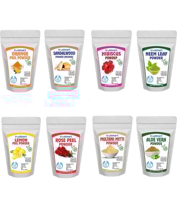 TRUSTMART LAMON PEEL,ORANGE PEEL,ROSE PEEL,ALOEVERA LEAF,HIBISCUS,NEEM LEAF,MUTANI MITTI, AND SANDALWOOD EACH -50G