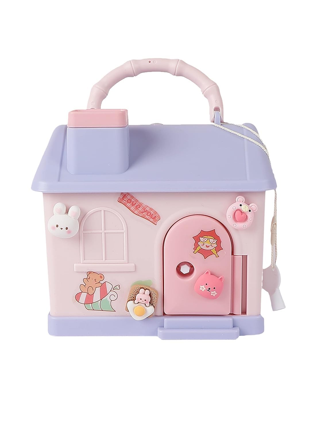 Cartoon House Shape Kids Coin Bank, Creative Children's Money Saving Box,