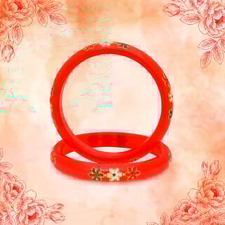 LUV FASHION Red plastic Designer Bangles