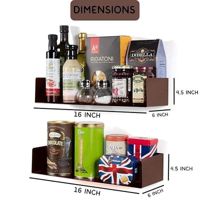 Dime Store Engineered Wood Pre-Laminated Book Shelf Multipurpose Home Decor Storage Shelf Showcase Organizer for Living | Multi Function Kitchen Pantry Organization and Storage (Brown)