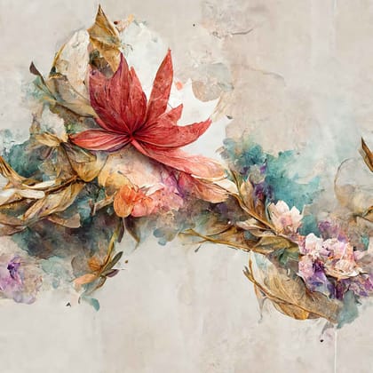 SEAMLESS FLOWER PAINTINGS 24in X 24in WITH BLACK FRAME