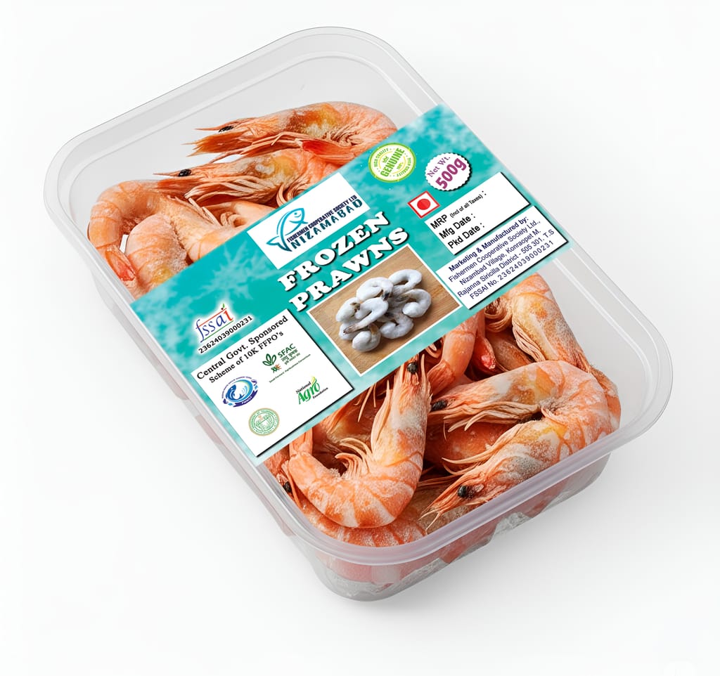  Frozen Prawns - 500g - High Quality - FSSAI Approved