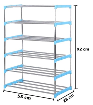 6 Layer Book Shelf Bookshelf for Home Library, Adjustable Book Stand | Books Shelf Book Shelves Metal Rack Home Library, Book Stand, Books Rack for Study Room, Shoe Rack
