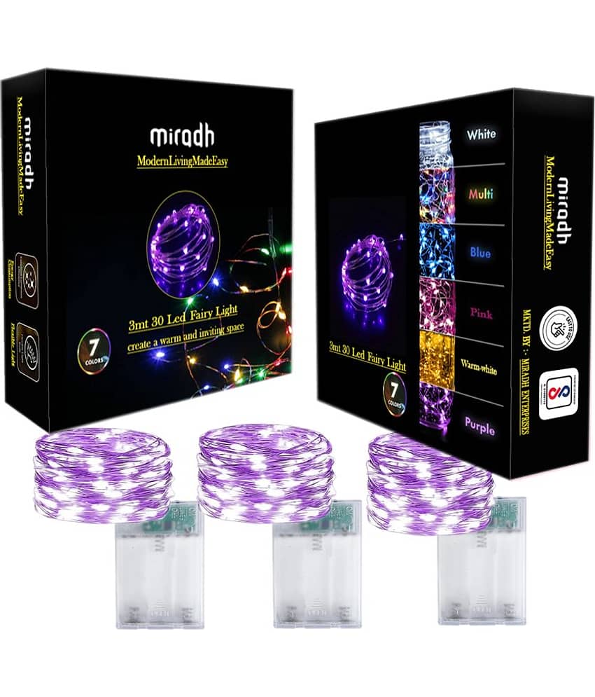 MIRADH - Purple 3Mtr String Light ( Pack of 2 )