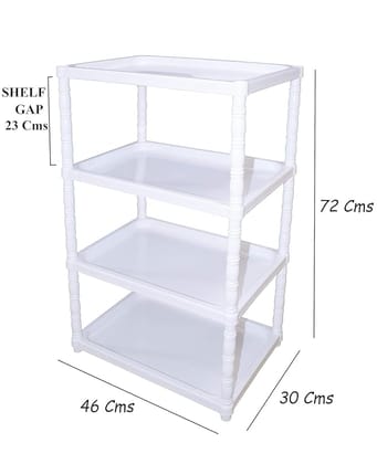 4 Layer Portable Book Shelf, Baby Books Racks for Home, Bookshelf for Home,Book Cabinet,Book Shelves, Book Stand, Bookshelf Organiser, Book Rack for Wardrobe (White, 4-Cases)