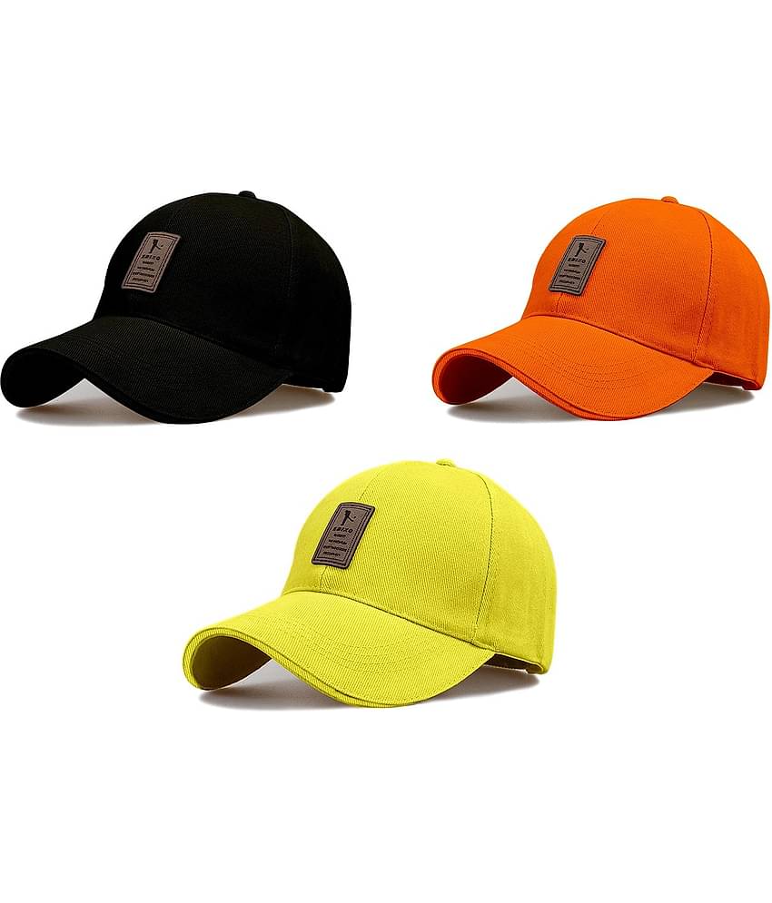 Alamos Pack of 3 Cotton Men's Cap ( Black )