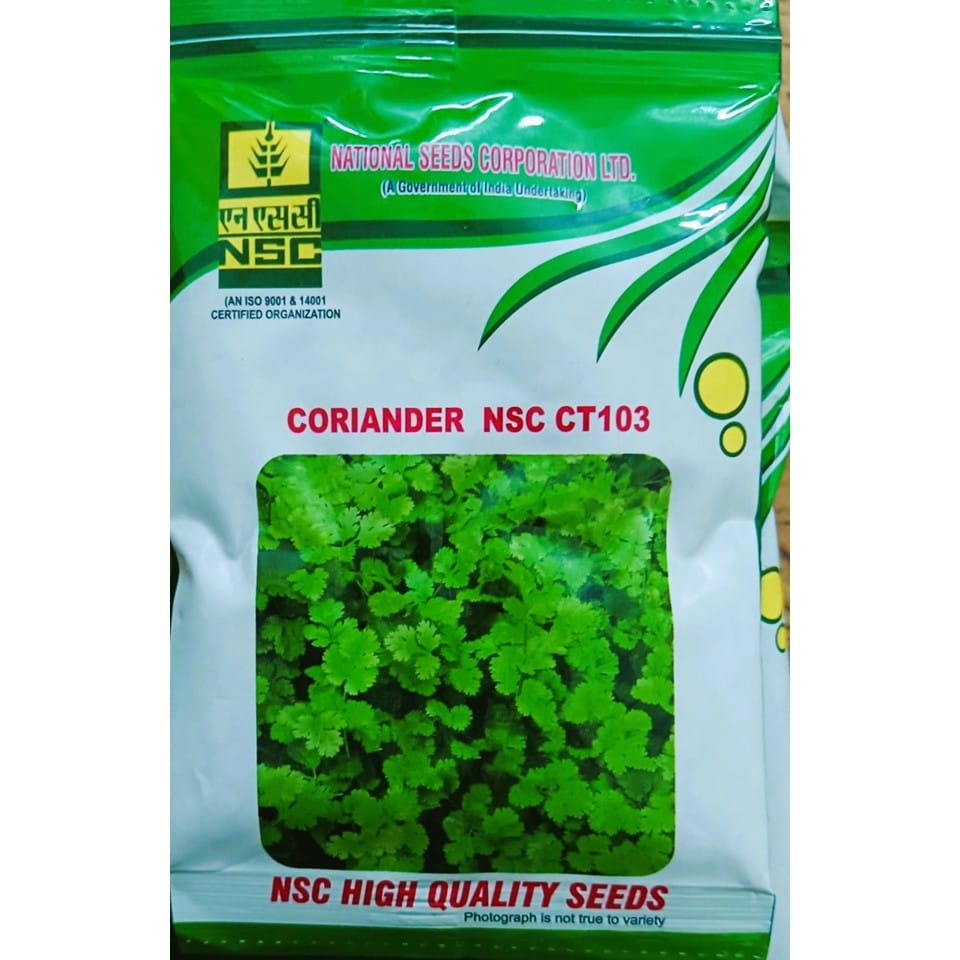 NSC Coriander Variety NSC CT 103 Vegetable Kitchen Garden Packets 40 gm Truthful Labelled Seed (4 Pouches)
