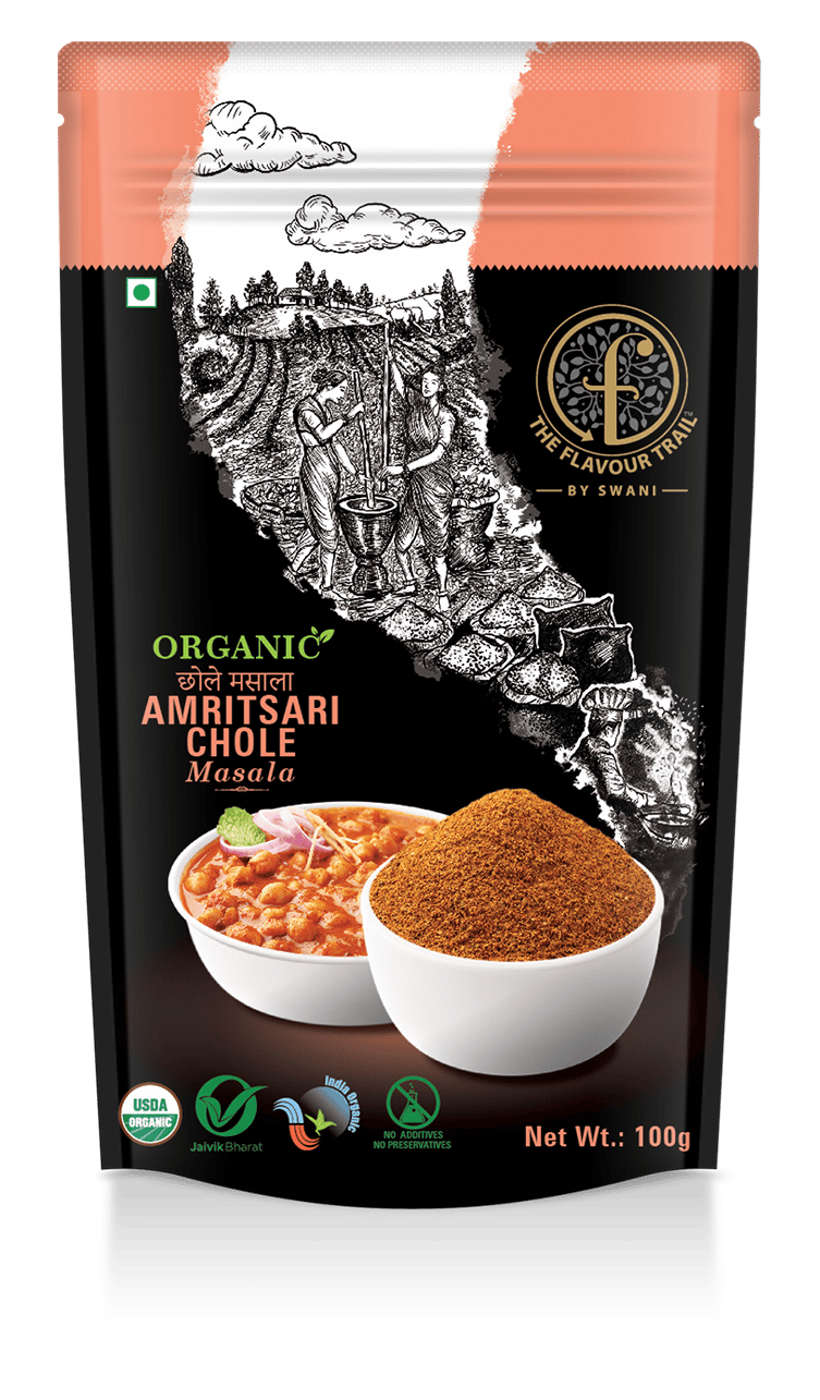 The Flavour Trail by Swani Organic Amritsari Chole Masala/ Chana Masala/ Chole Masala,100 Gm| Organically Farmed|Hygienically Processed|Pesticide-Free
