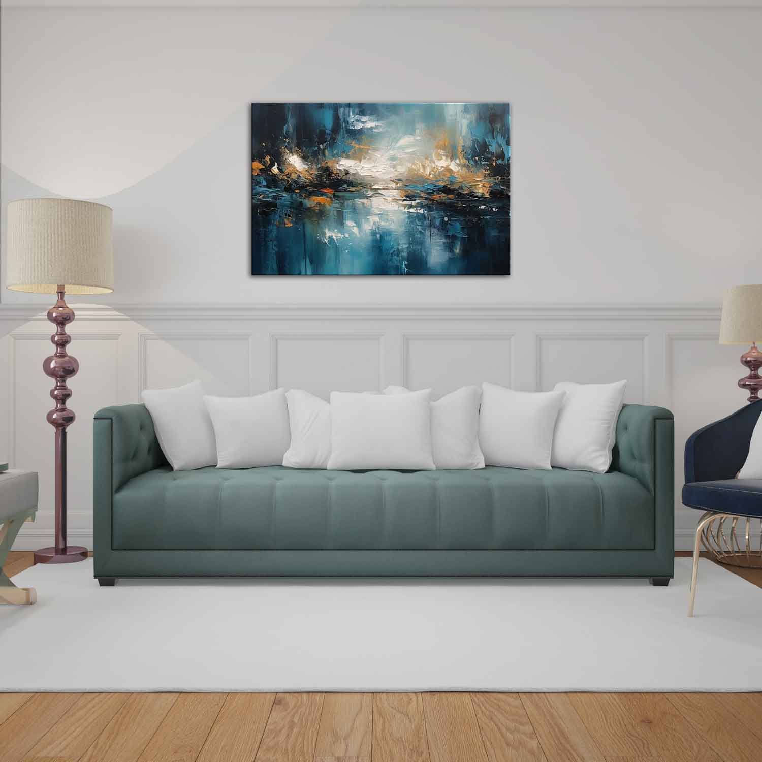 BACKDROP PAINTING 24in X 16in WITH BLACK FRAME
