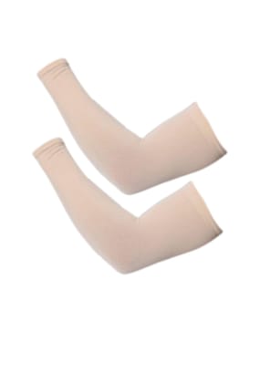 Pack of 2 Pairs of Bunaayi Arm Warmer, Cotton HandSleeves - BEIGE